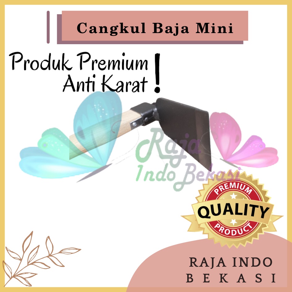 Cangkul Baja Mini Multifungsi Gagang Kayu Cangkul Garuk Garukan Pacul Kored Cored Koret Kebun Taman Mini Kecil Serba Guna Murah - Cangkul Garuk Rumput Baja Asli Anti Lengket Anti Karat