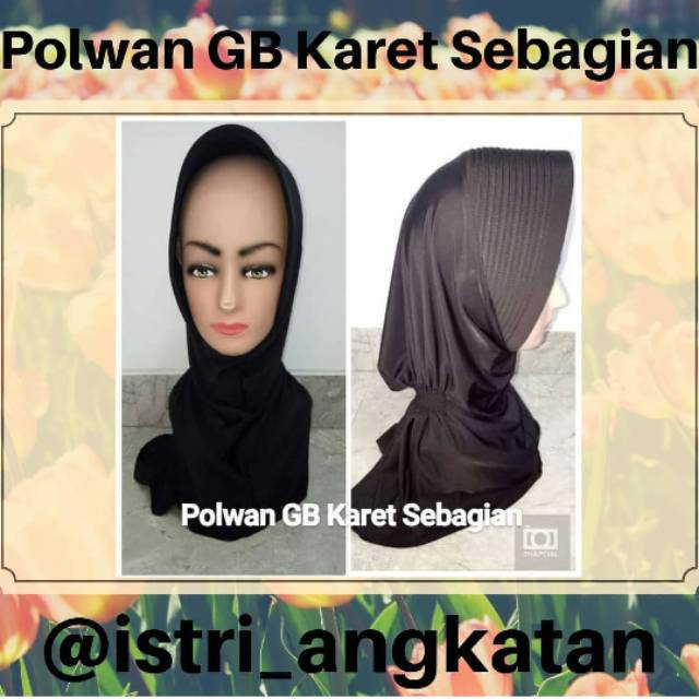 Jilbab Polwan Garis Banyak Karet Sebagian