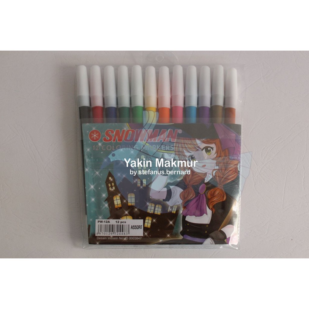 

SPIDOL SNOWMAN KECIL 12 WARNA (1 SET)