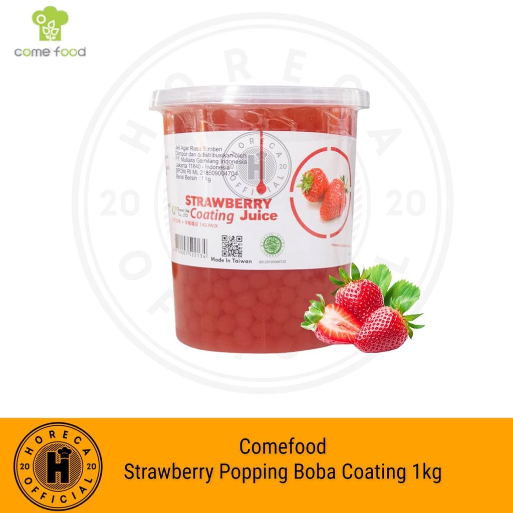 

COATING JUICE STRAWBERRY 1000GRAM / TOPING BOBA RASA STRAWBERRY KEMASAN 1KG