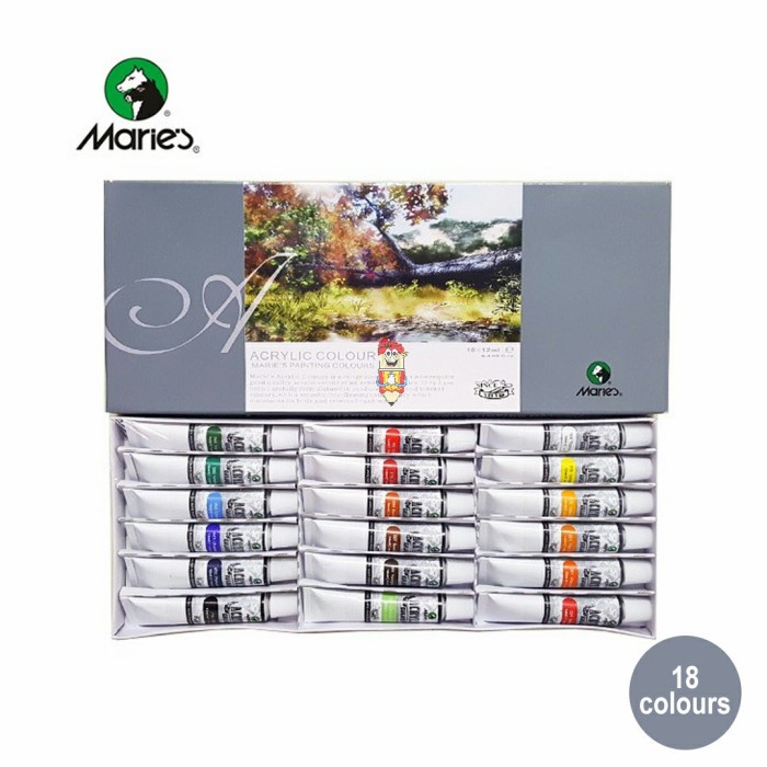 

Maries Cat ACRYLIC / CAT AKRILIK Colour Set Type 818 12ml 18 warna ++