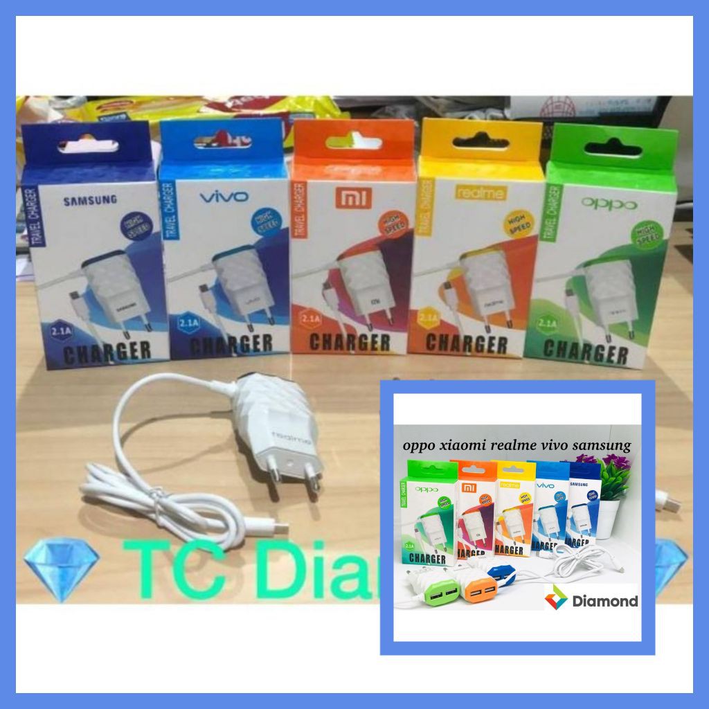 CHARGER DIAMOND BRANDED REALME SAMSUNG OPPO 2.1A