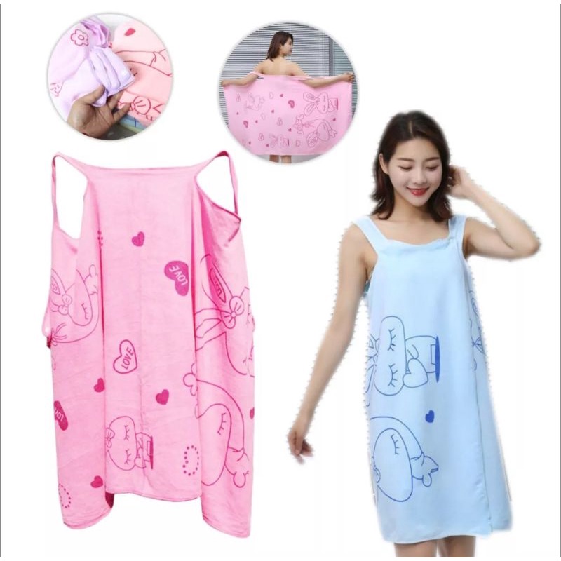 Handuk Baju Mandi / Handuk Mandi  / Handuk Baju Kimono Dewasa / Wearable Towel Kimono / Handuk Kimono