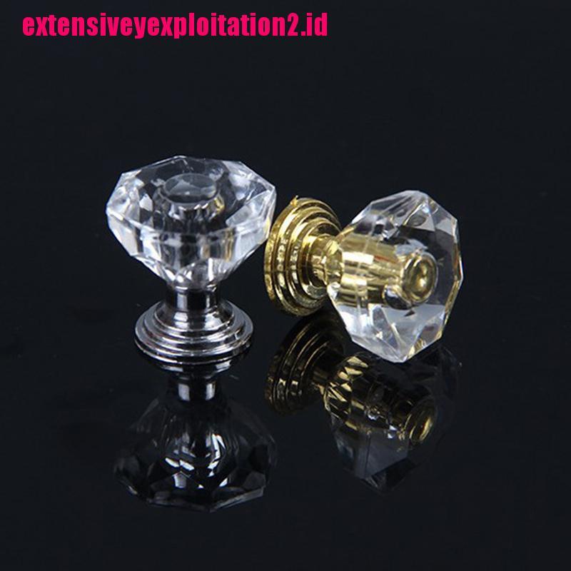 &lt; E2id &amp; &gt; 10Pcs Knobs Kristal Crystal Diamond Akrilik Tarikan Laci Pintu Lemari