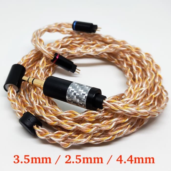 Unik Struktur Hybrid High End 2 Pin Cable 3.5mm 4.4mm Balanced 2.5mm