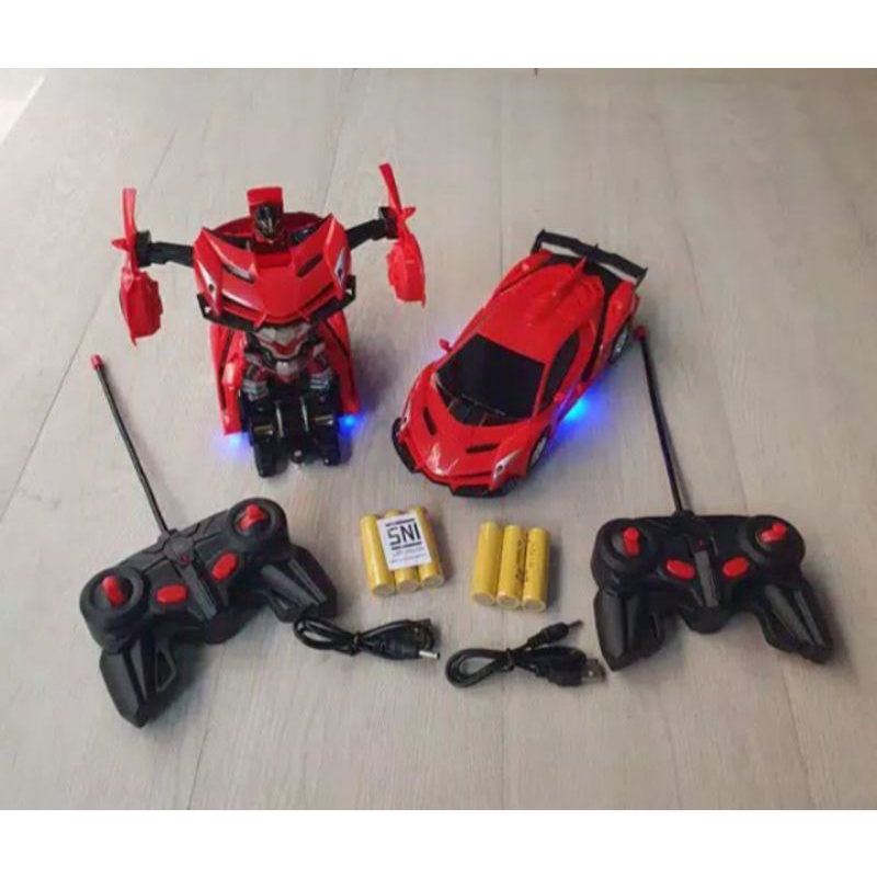 Mobil Remote Control Transformer Charger Mobil RC Jadi Robot Cas