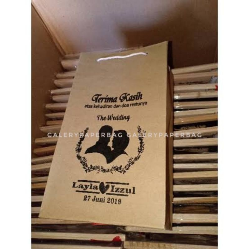 Tas Sovenir / Tas Asul Asul  / Hajatan / Paperbag Sablon Custom Bahan Kraf 125gsm