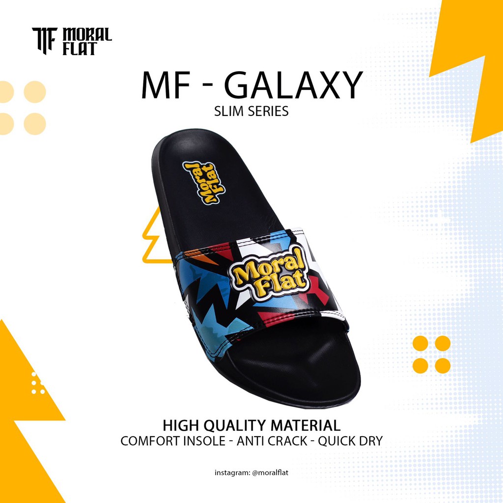 Moral Flat Sandal Slop Casual-Galaxy Series-Full Color Slide Black-3