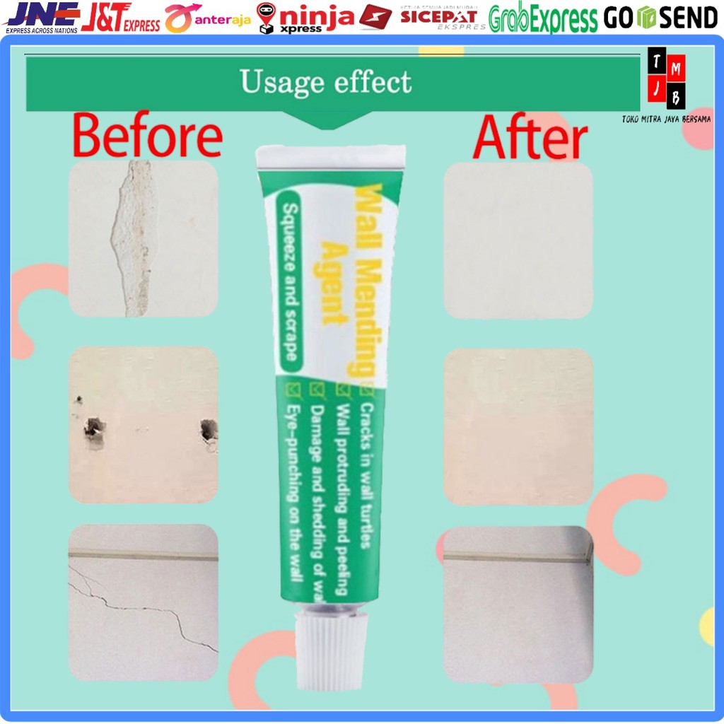 WALL MENDING PASTA  DEMPUL PENAMBAL PERBAIKAN DINDING CREAM REPAIR INSTAN WATER PROOF 250 GRA