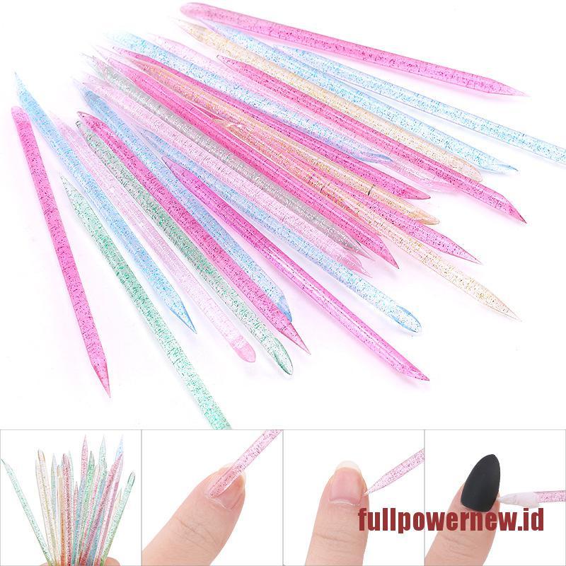 【COD】100Pcs Reusable Crystal Stick Cuticle Remover Tool  Care Nails Manicures Tools