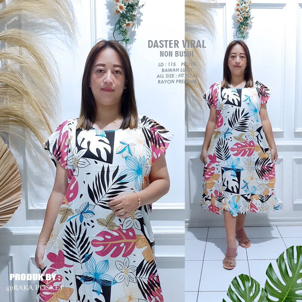 DASTER RUFFLE | DASTER VIRAL MOTIF | DASTER KEKINIAN | DASTER RAYON MURAH BAWAH LUTUT NON BUSUI-MOTIF 30