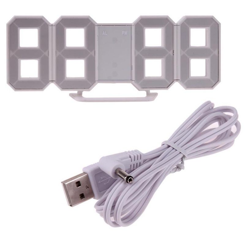 Jam  Dinding Digital LED /Jam Meja -Alarm - Suhu / Jam 3D Besar Modern