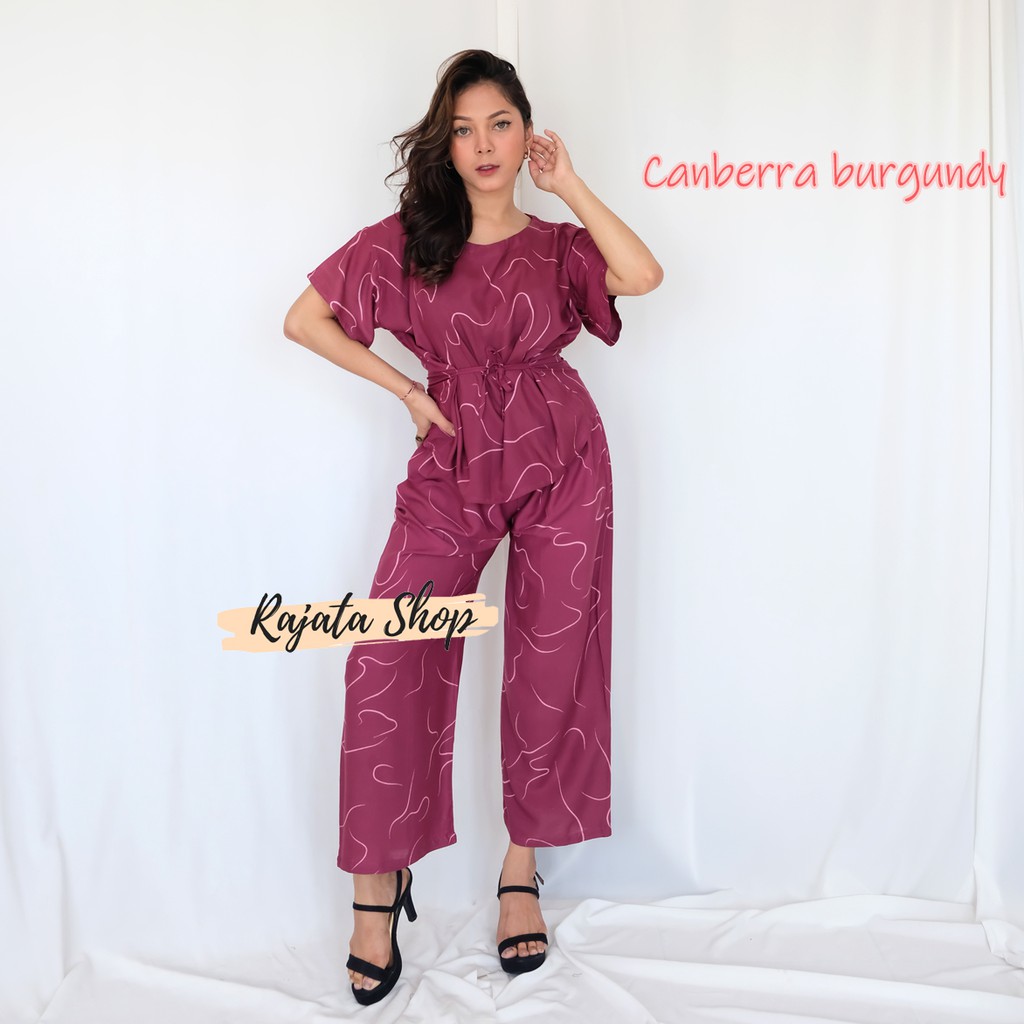 DASTER SETELAN BABYDOLL-BD CANBERRA BURGUNDI