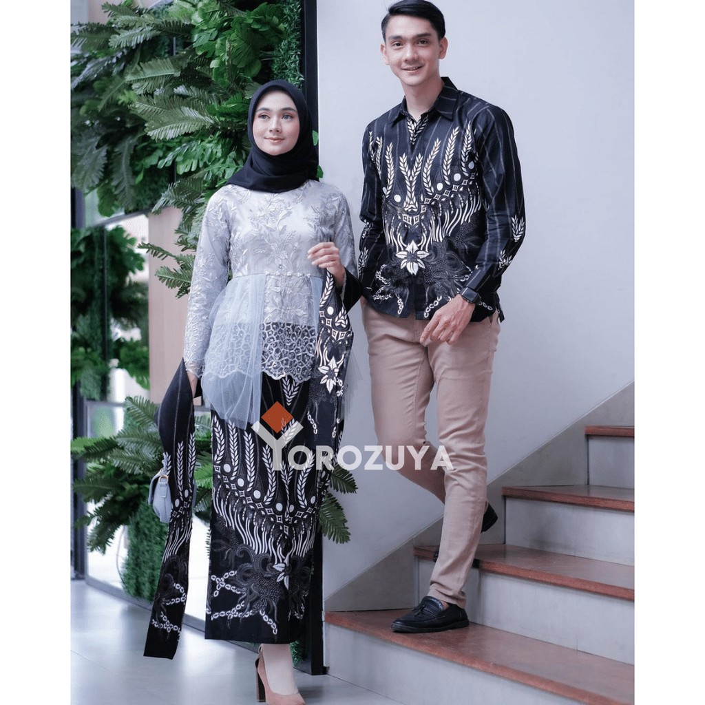 Set Couple Kebaya Modern Batik Kebaya Couple Tunangan Lamaran Wisuda Kondangan-2