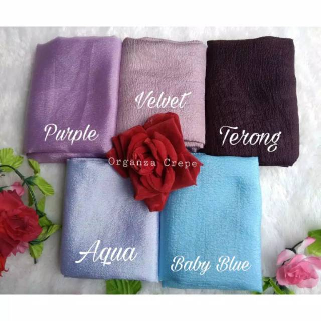 KERUDUNG PENGANTIN (BAHAN CREPE) Hijab segi empat bahan mono crepe (WARNA PART 1)-6