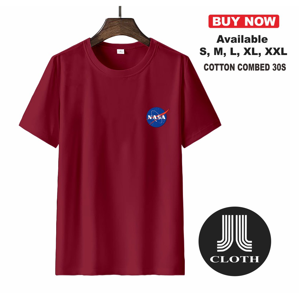 KAOS DISTRO PRIA WANITA NASA LOGO COMBED 30S