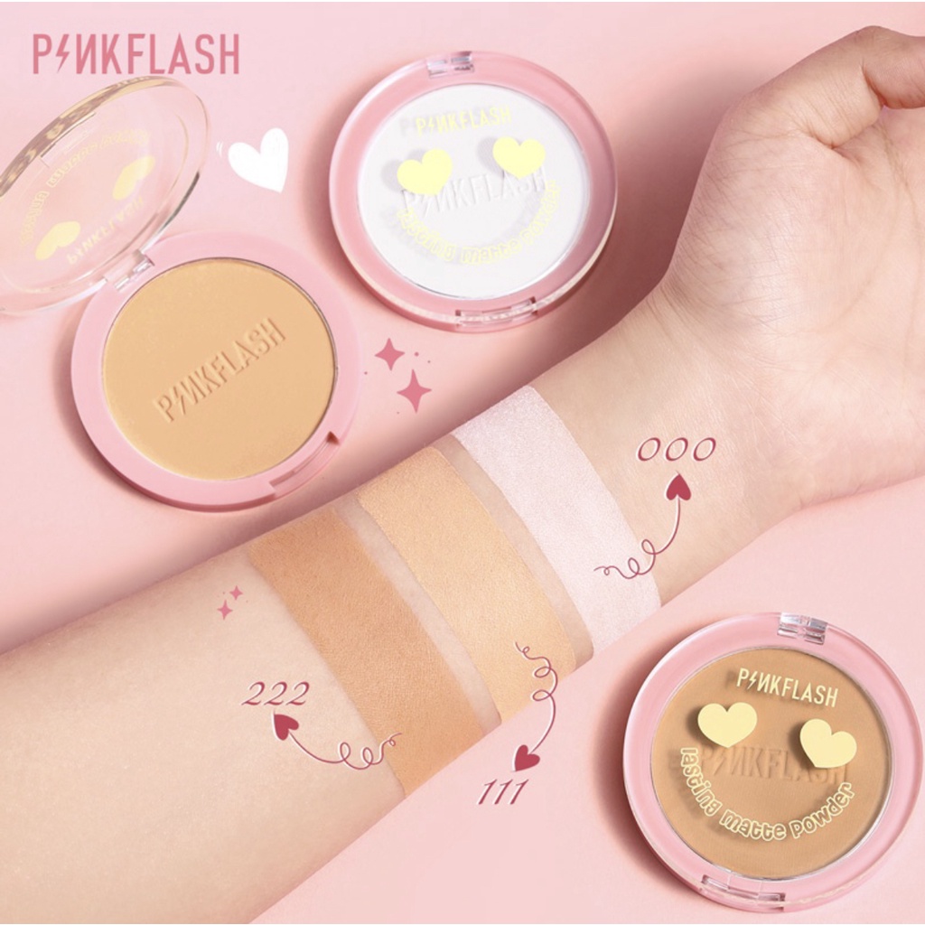 PINKFLASH OhMySelf Pressed Powder Long-lasting Matte Lightweight Oil Control Special Edition Bedak Padat PInk Flash