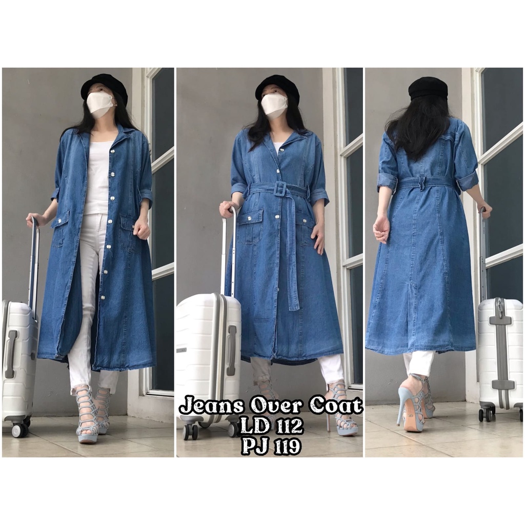 Long Tunik / Midi Dress Jeans Over Coat Original Berea Woman