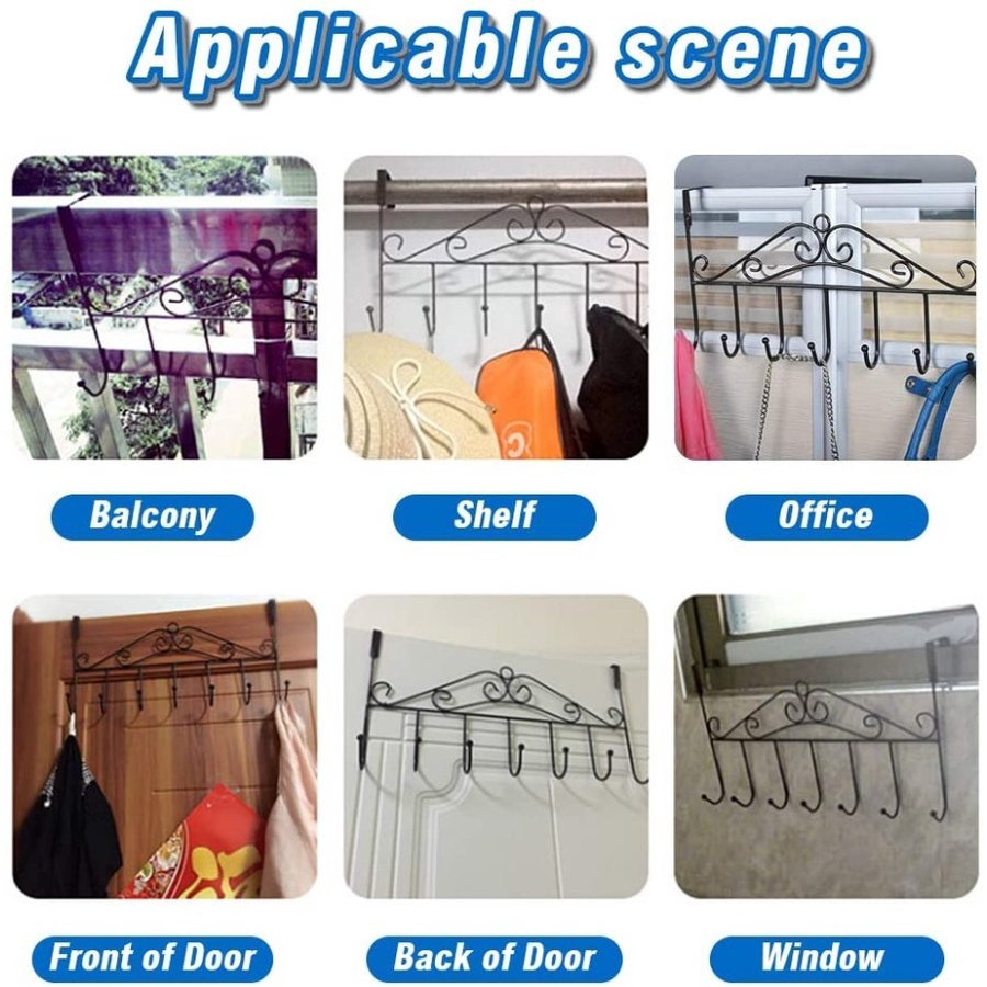 Hook 7 Gantungan Baju belakang Pintu Steel Clothes Hanger