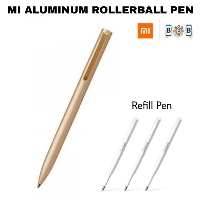 

XIAOMI MI ALUMINUM ROLLERBALL PEN - Pena Pulpen Alat Tulis - Gold Pen promo