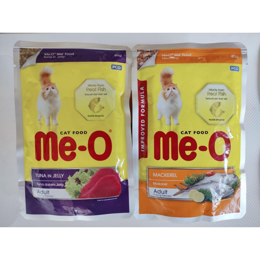 MeO Pouch Sachet 80g Kitten Adult Varian Makanan Kucing Basah Meo 80 g Me-o Pouch Saset