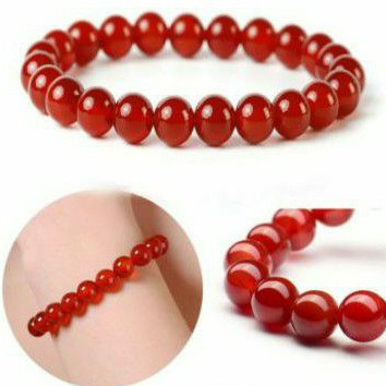 Gelang Batu Red Giok Original Giok Merah