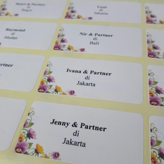 

Jasa cetak/print Nama Label Undangan Bermotif