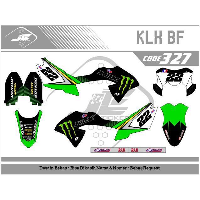 Decal stiker klx bf / supermoto /327