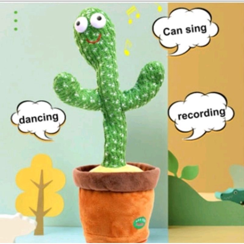 Boneka kaktus bergoyang bisa bicara boneka pintar mainan cactus