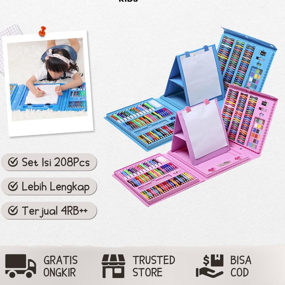 

Model Baru Alat Lukis Set 208pcs Crayon Oil Paste Krayon Mewarnai Pensil Warna Cair Perlengkapan Tulis Sekolah - Blossom Kids 시