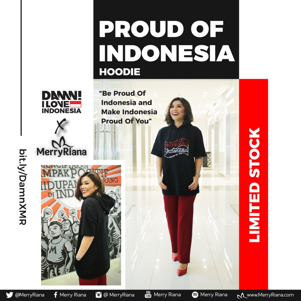 Kaos Hoodie DAMN I LOVE INDONESIA Proud Of Indonesia - HITAM - ORIGINAL