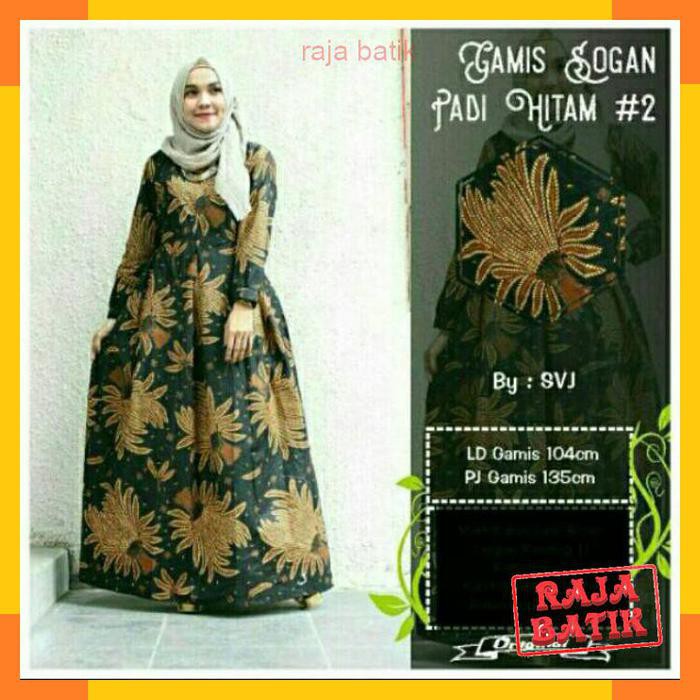 daster batik eceran Ecer Gamis sogan motif padi grosir solo