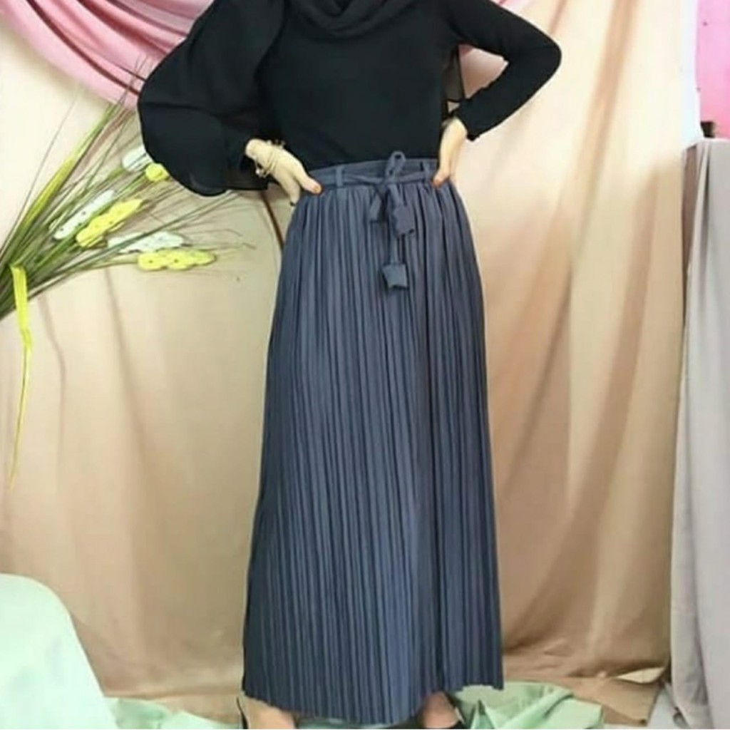 Rok Plisket Tali Lonceng Premium / Rok Plisket Wanita