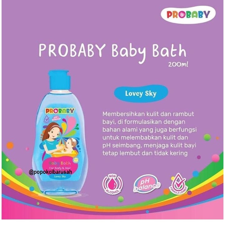 Probaby Baby Bath For Body &amp; Hair 200ML/popokcibarusah