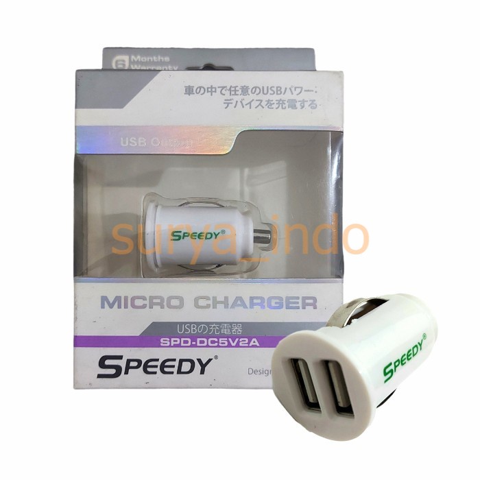 CHARGER USB CASAN MOBIL SPEEDY SPD-DC5V2A MICRO CAR CHARGER HANDPHONE