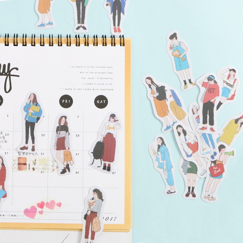 

[DZ] ST502 - 40Pcs Daily Girls Boys Deco DIY Scrapbook Stiker Jurnal Diary Planner
