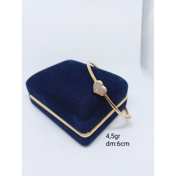 gelang bangle single/ gelang perak 925 asli lapis emas gelang fashion wanita impor s925