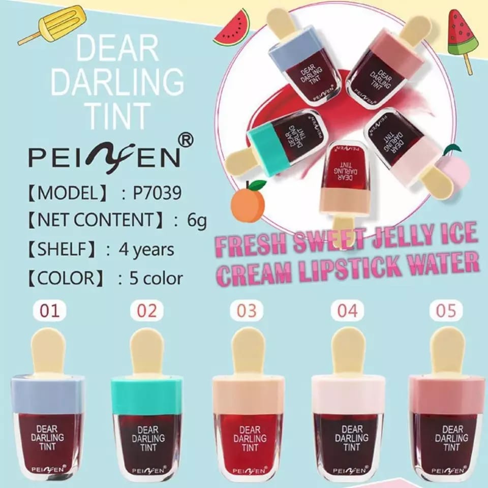 LIPTINT MATTE Dear Darling Tint - Dear Darling Water Gel Tint Ice Cream LIP TIN (1 Pcs)