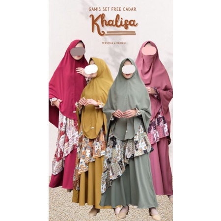 KHALISA SET BY GERAI MIKA / KHALISA DAILY SET FREE CADAR / SET GAMIS ITY CREPE MIX MONALISA TERBARU