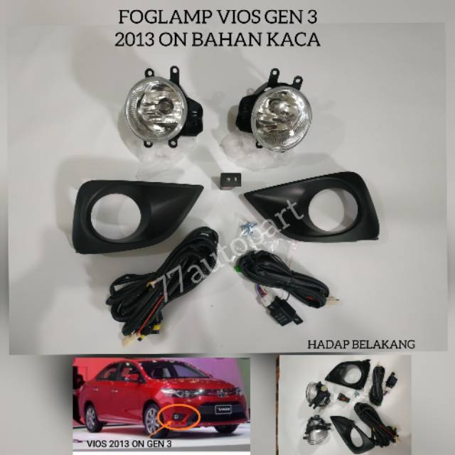 Lampu kabut foglamp vios 2013 up gen 3 bahan kaca