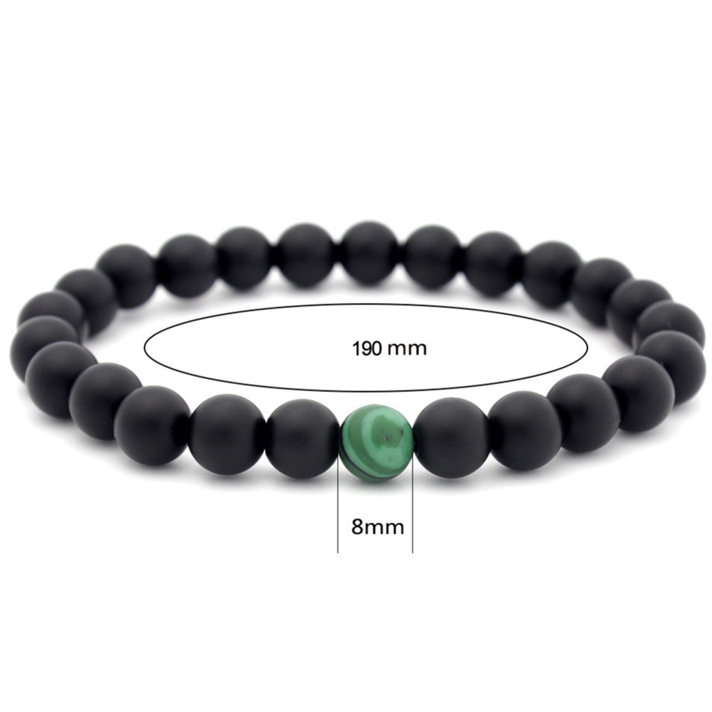 Hu Hu Hu Hu Hu Alat Bantu Pasang Kacamata♡ 1 / 2Pcs Gelang Manik-Manik Batu Malachite Imitasi Diameter 8mm Elastis Untuk Unisex