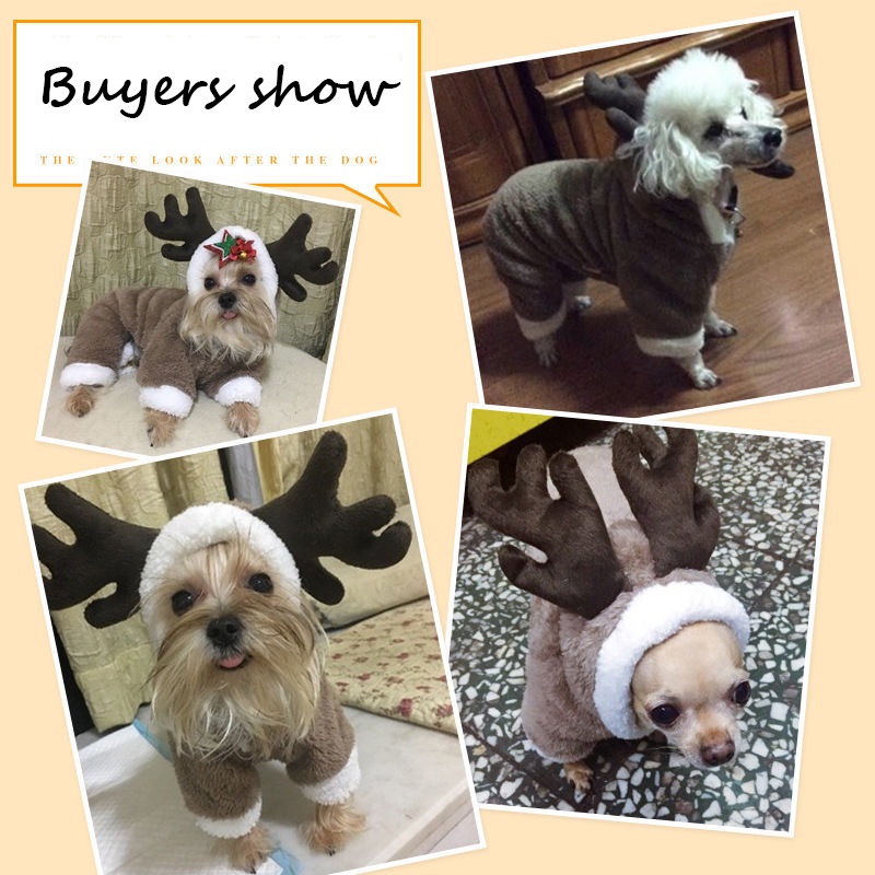 ★〓YUFeiPet〓★ Christmas Halloween Pet Costumes Cats and Dogs Fall/Winter Coat Warm Elk Transformation Costumes