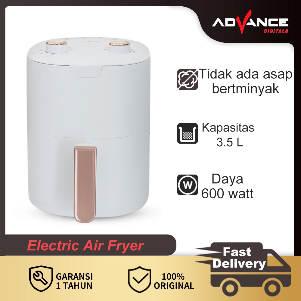 Advance Electric Air Fryer ADF-35A 600 Watt Garansi 1 Tahun