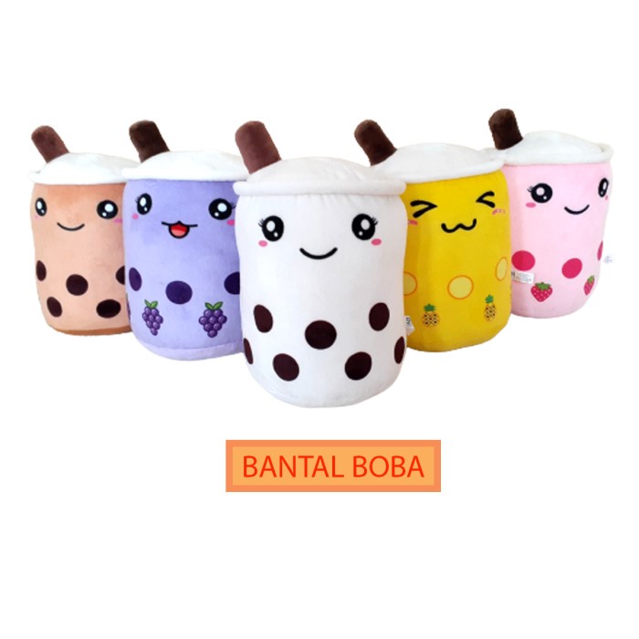 TERMURAH Bantal Boba Milk 45cm/bantal boba Bantal Boba Boneka Boba Lampu Boneka Boba Bubble Milk Tea