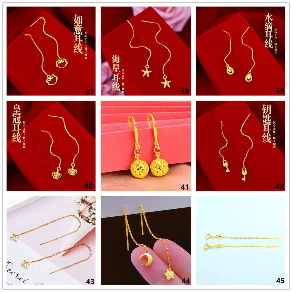 50 Gaya Anting Stud Rumbai Kupu-Kupu Lapis Emas Asli Kadar 375 Hias Mutiara Berlian Untuk Wanita