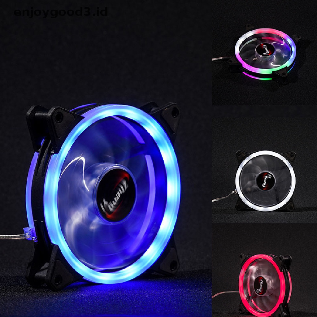 12cm Kipas Pendingin Led Rgb Dc 12v Brushless Untuk Komputer Pc