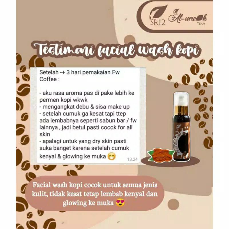 Coffee Herbal Soap SR12 Sabun Kopi Sabun Herbal Pembersih Wajah Flek Hitam Bekas Jerawat