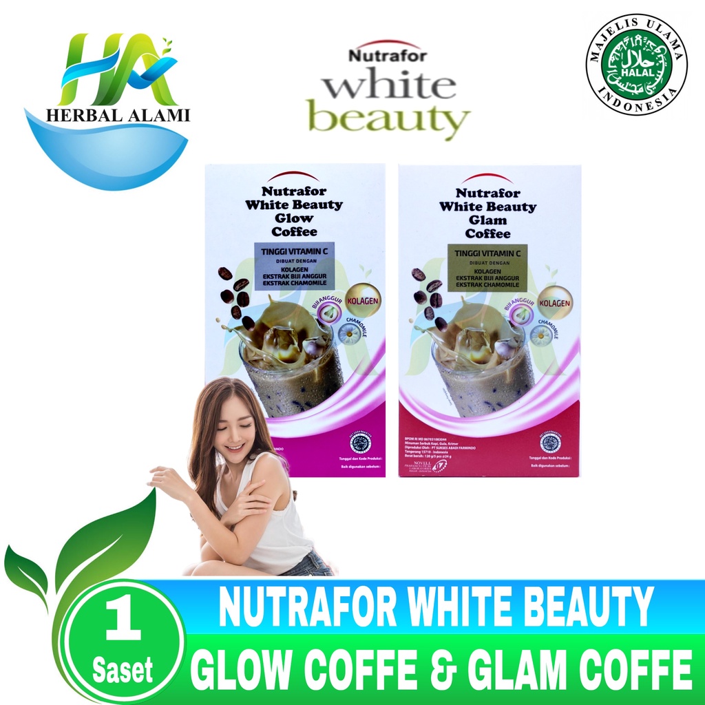 Nutrafor White Beauty Glam Coffee &amp; Glow Coffee PERSASET Menutrisi Kulit