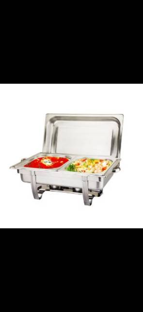 Chafing dish 2 sekat 11 liter / tempat pemanas makanan 1tray 2tray / tempat prasmanan / wadah saji makanan / tempat saji 11 liter / prasmanan kompor pemanas makanan 11 liter 3tray