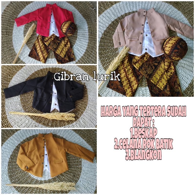 Beskap Anak / Baju adat anak / Setelan Baju anak laki laki / Tedak siten / turun tanah